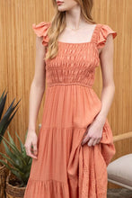 Load image into Gallery viewer, Tiered Eyelet Hem Midi Dress