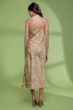Load image into Gallery viewer, Geometric Print Front Tie Midi Dress