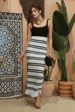 Load image into Gallery viewer, Contrast Stripe Crochet Knit Midi Dress