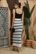 Load image into Gallery viewer, Contrast Stripe Crochet Knit Midi Dress