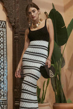 Load image into Gallery viewer, Contrast Stripe Crochet Knit Midi Dress