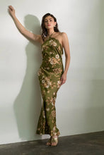 Load image into Gallery viewer, Floral Lace Trim Halter Neck Midi Dress