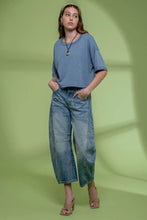 Load image into Gallery viewer, Short Fold Sleeve Knit Croop Top