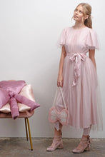 Load image into Gallery viewer, Waist Tie Short Sleeve Midi Dress