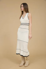 Load image into Gallery viewer, V-neck Sleeveless Sheer Trim Crochet Midi Dress