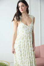 Load image into Gallery viewer, Floral Wrap Ruffle Detail Sleeveless Maxi Dress
