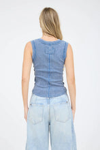 Load image into Gallery viewer, Washed Sleeveless Henley Knit Tank Top