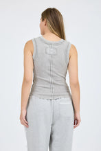 Load image into Gallery viewer, Washed Sleeveless Henley Knit Tank Top
