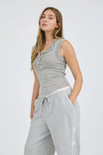 Load image into Gallery viewer, Washed Sleeveless Henley Knit Tank Top