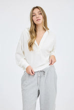 Load image into Gallery viewer, Hooded Split Neck Long Sleeve Knit Top