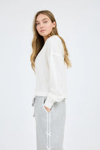 Load image into Gallery viewer, Hooded Split Neck Long Sleeve Knit Top