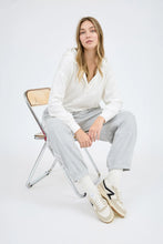 Load image into Gallery viewer, Hooded Split Neck Long Sleeve Knit Top