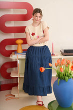 Load image into Gallery viewer, 3D crochet Floral Short Sleeve Sweater Top