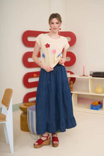 Load image into Gallery viewer, 3D crochet Floral Short Sleeve Sweater Top