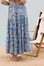 Load image into Gallery viewer, Boho Floral Print Tiered Midi Skirt
