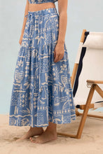 Load image into Gallery viewer, Boho Floral Print Tiered Midi Skirt