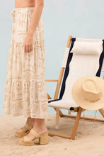 Load image into Gallery viewer, Boho Floral Print Tiered Midi Skirt