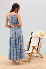 Load image into Gallery viewer, Boho Floral Print Tie Strap Halter Crop Top (Top only)