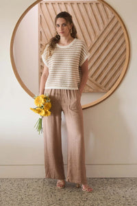 High Waist Drawstring Wide Leg Lounge Pants