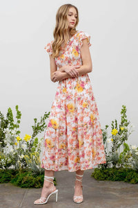 Round Neck Floral Dress