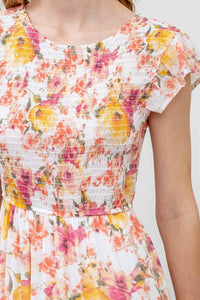 Round Neck Floral Dress