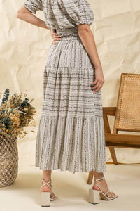 Geo Print Midi Skirt