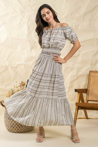Geo Print Midi Skirt