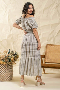 Geo Print Midi Skirt
