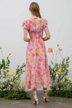 Load image into Gallery viewer, Floral Scoop Neck Smocked Maxi Dress