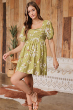 Load image into Gallery viewer, Floral Pleated Puff Sleeve Mini Dress