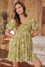 Load image into Gallery viewer, Floral Pleated Puff Sleeve Mini Dress