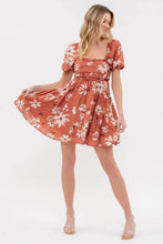 Load image into Gallery viewer, Floral Pleated Puff Sleeve Mini Dress