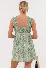 Load image into Gallery viewer, Leaf Print Ruched Mini Dress