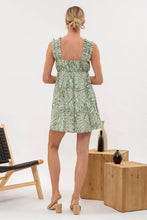 Load image into Gallery viewer, Leaf Print Ruched Mini Dress