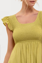 Load image into Gallery viewer, Smocked Bodice Ruffle Mini Dress