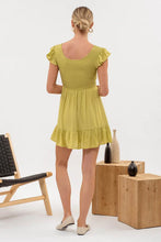 Load image into Gallery viewer, Smocked Bodice Ruffle Mini Dress