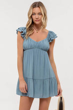 Load image into Gallery viewer, Ruched Bust Ruffle Mini Dress