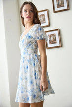 Load image into Gallery viewer, Floral Corset Detail Back Tie Mini Dress