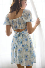 Load image into Gallery viewer, Floral Corset Detail Back Tie Mini Dress