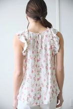 Load image into Gallery viewer, Floral Ruffle Detail Sleeveless Top