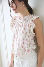 Load image into Gallery viewer, Floral Ruffle Detail Sleeveless Top