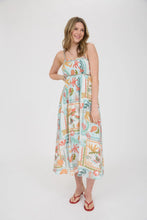 Load image into Gallery viewer, Summer Print Braid Trim Sleeveless Midi Dress