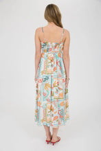 Load image into Gallery viewer, Summer Print Braid Trim Sleeveless Midi Dress