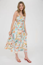 Load image into Gallery viewer, Summer Print Braid Trim Sleeveless Midi Dress