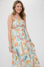 Load image into Gallery viewer, Summer Print Braid Trim Sleeveless Midi Dress