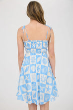 Load image into Gallery viewer, Sea Tile Pattern Spaghetti Strap Mini Dress
