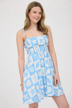 Load image into Gallery viewer, Sea Tile Pattern Spaghetti Strap Mini Dress