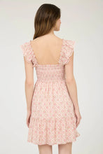 Load image into Gallery viewer, Floral Trellis Pattern Smocked Mini Dress