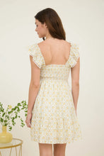Load image into Gallery viewer, Floral Trellis Pattern Smocked Mini Dress