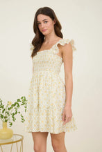 Load image into Gallery viewer, Floral Trellis Pattern Smocked Mini Dress